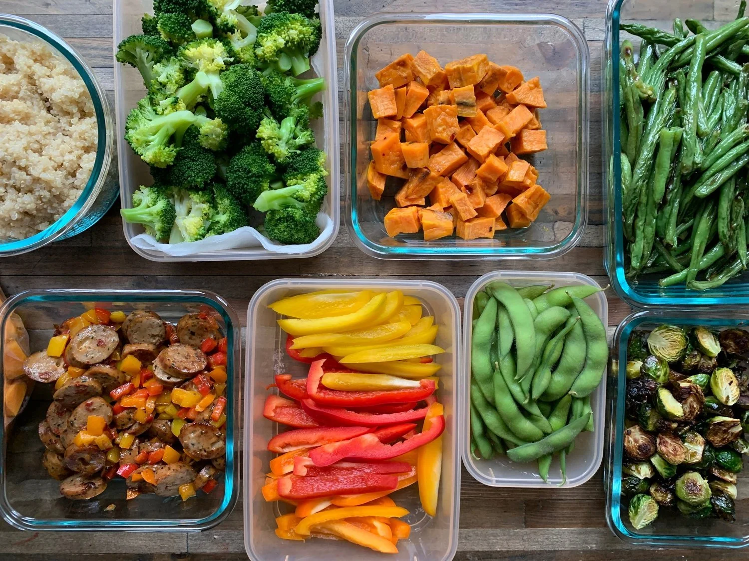 Close view of mixed salad ingredients
